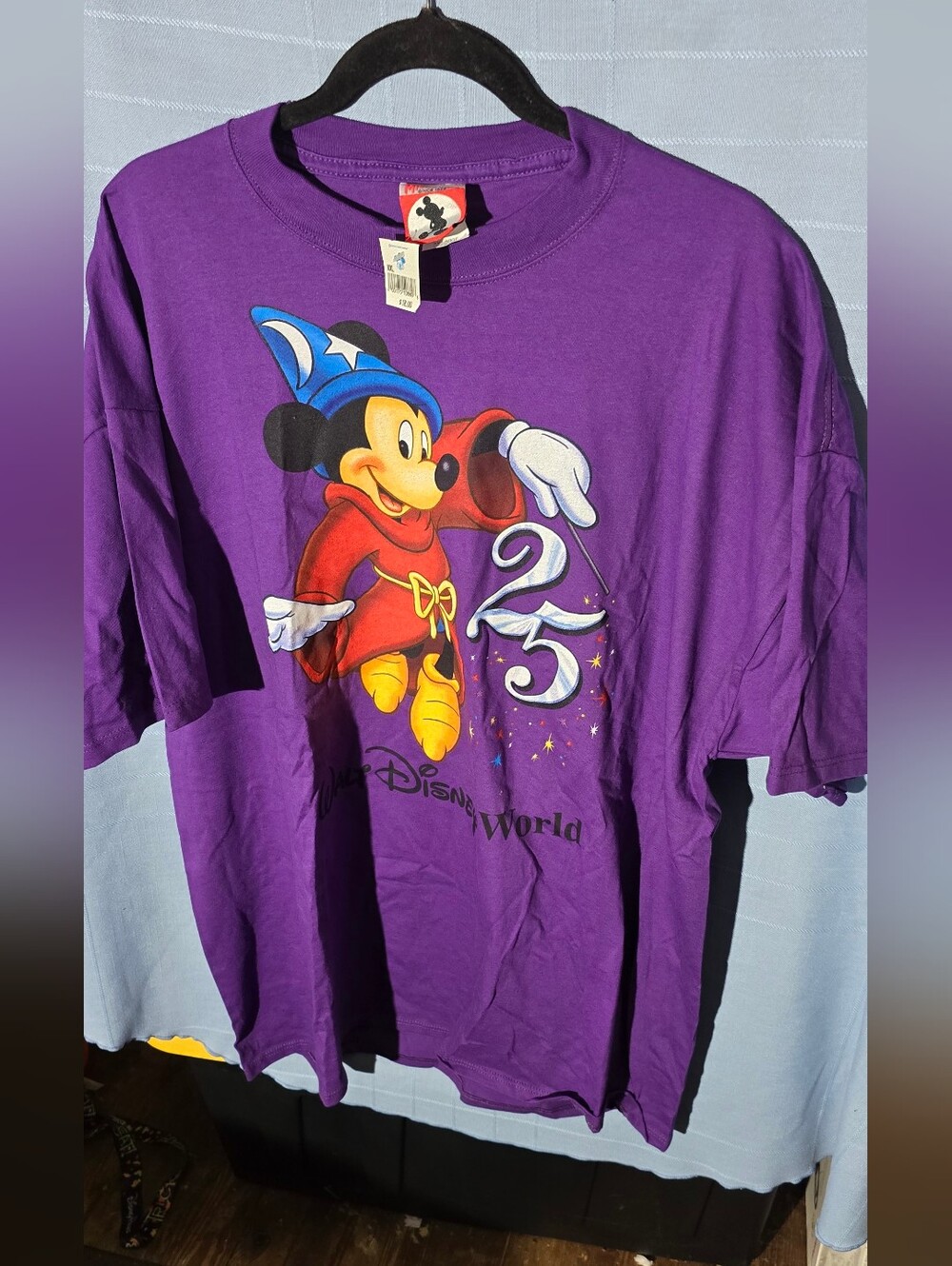Vintage Mickey Inc Disney World  Purple Mickey Mouse 25th Anniversary Tee
